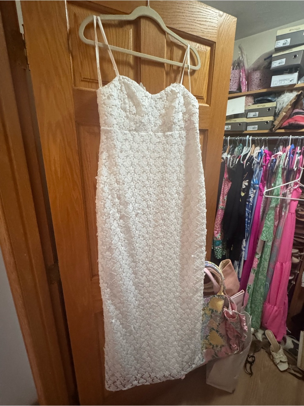 Lilly Pulitzer White Floral Lace Midi Dress